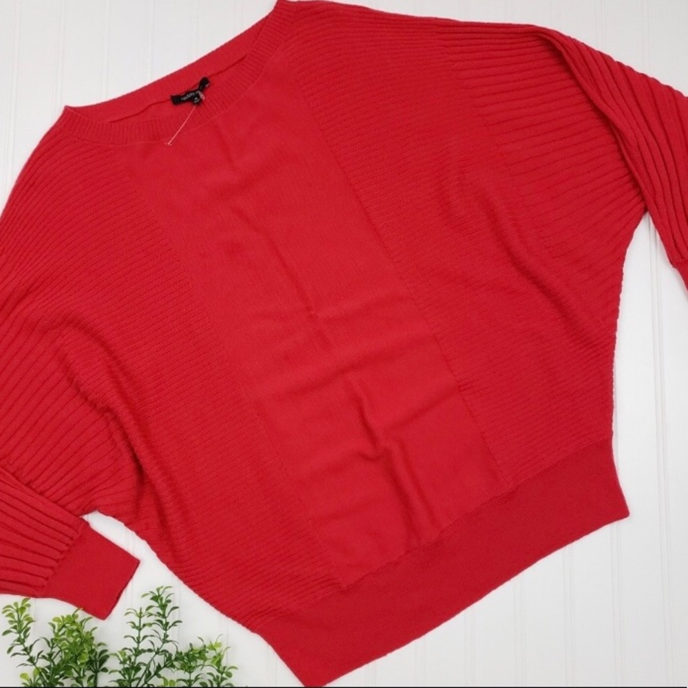 Lafayette 148 flattering dolman sleeve wool sweater.